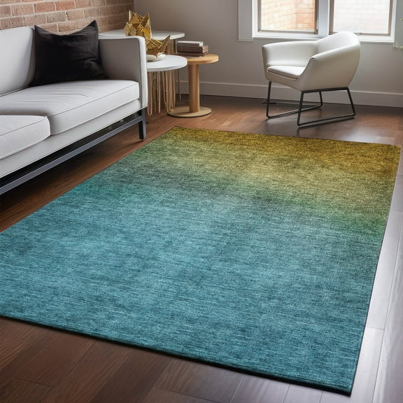 Addison Rugs Mayfield Washable Transitional Ombre Brown Rectangle Rug, 10' x 14'