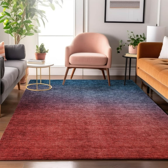 Addison Rugs Mayfield Washable Transitional Ombre Navy Rectangle Rug, 2'6" x 3'10"