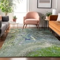 thumbnail image 1 of Addison Rugs Mayfield Washable Contemporary Abstract Green Rectangle Rug, 10' x 14', 1 of 6