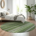 thumbnail image 1 of Addison Rugs Mayfield Washable Transitional Stripes Green Round Rug, 8' x 8', 1 of 5