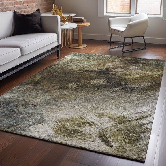 Addison Rugs Mayfield Washable Transitional Modern Chocolate Rectangle Rug, 9' x 12'