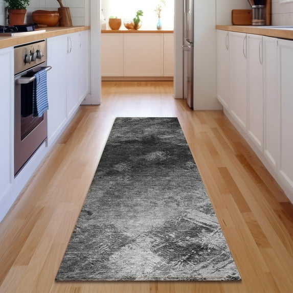 Addison Rugs Mayfield Washable Transitional Modern Gray Runner Rug, 2'3" x 7'6"