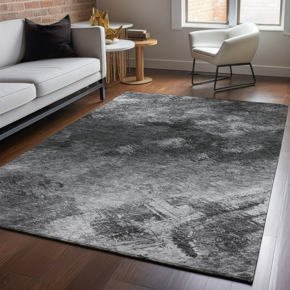 Addison Rugs Mayfield Washable Transitional Modern Gray Rectangle Rug, 8' x 10'