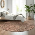 thumbnail image 1 of Addison Rugs Mayfield Washable Transitional Diamond Salmon Round Rug, 8' x 8', 1 of 5