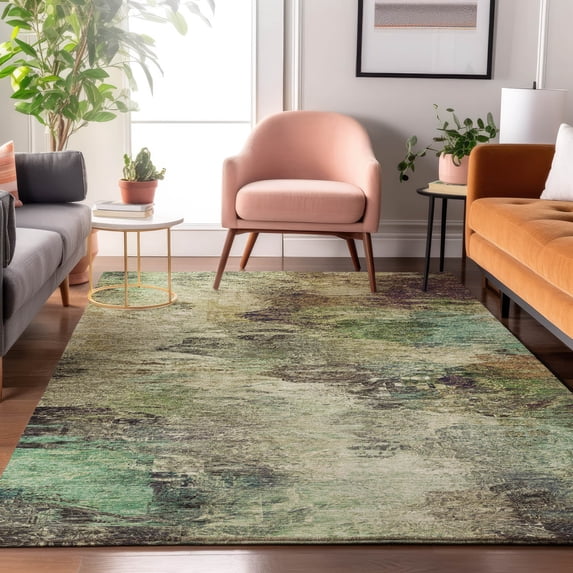 Addison Rugs Mayfield Washable Transitional Abstract Beige Rectangle Rug, 9' x 12'