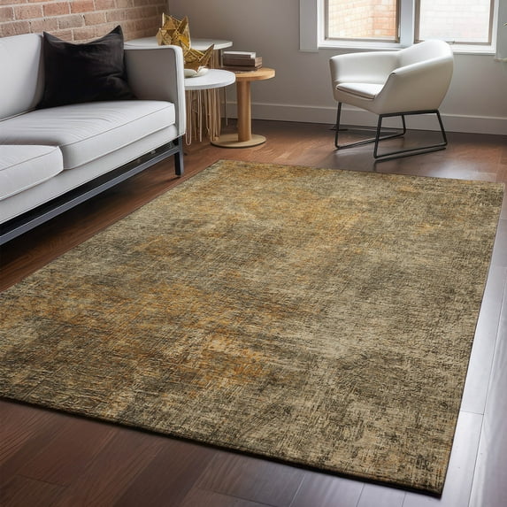Addison Rugs Mayfield Washable Transitional Modern Brown Rectangle Rug, 8' x 10'