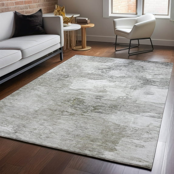 Addison Rugs Mayfield Washable Transitional Abstract Beige Rectangle Rug, 10' x 14'