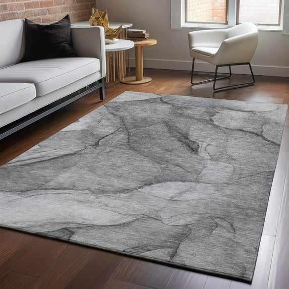 Addison Rugs Mayfield Washable Transitional Modern Gray Rectangle Rug, 3' x 5'