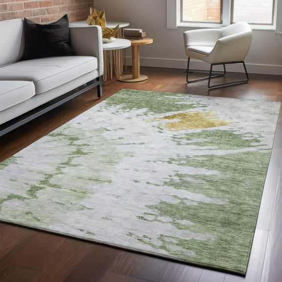 Addison Rugs Mayfield Washable Transitional Spiral Aloe Rectangle Rug, 10' x 14'