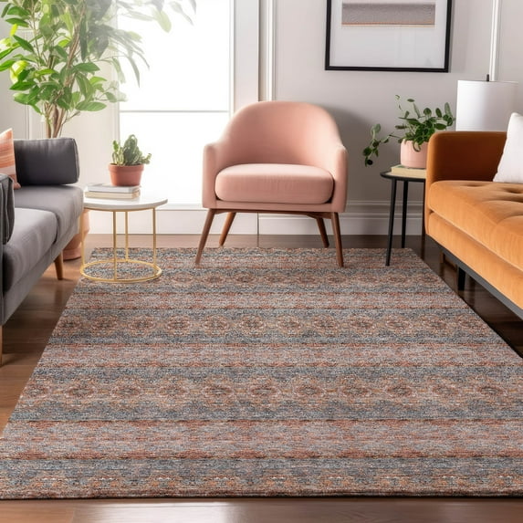 Addison Rugs Mayfield Washable Transitional Bohemian Paprika Rectangle Rug, 8' x 10'