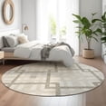 thumbnail image 1 of Addison Rugs Mayfield Washable Transitional Geometric Beige Round Rug, 8' x 8', 1 of 5