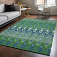 thumbnail image 1 of Addison Rugs Mayfield Washable Transitional Southwest Green Rectangle Rug, 2'6" x 3'10", 1 of 6