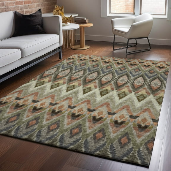 Addison Rugs Mayfield Washable Transitional Southwest Taupe Rectangle Rug, 10' x 14'