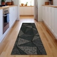 thumbnail image 1 of Addison Rugs Mayfield Washable Transitional Geometric Black Runner Rug, 2'3" x 7'6", 1 of 5