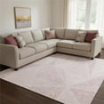 thumbnail image 1 of HomeRoots 651941 10 x 14 ft. Blush & Pink Geometric Washable Machine Made Rectangle Area Rug with UV Protection, 1 of 9