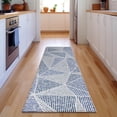 thumbnail image 1 of Addison Rugs Mayfield Washable Transitional Geometric Navy Runner Rug, 2'3" x 7'6", 1 of 5