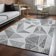 thumbnail image 1 of Addison Rugs Mayfield Washable Transitional Geometric Pewter Rectangle Rug, 2'6" x 3'10", 1 of 6