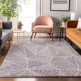 thumbnail image 1 of Addison Rugs Mayfield Washable Transitional Geometric Purple Rectangle Rug, 5' x 7'6", 1 of 6