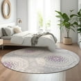 thumbnail image 1 of Addison Rugs Mayfield Washable Transitional Circles Lilac Round Rug, 8' x 8', 1 of 5