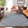 thumbnail image 1 of Addison Rugs Mayfield Washable Transitional Squares Navy Rectangle Rug, 2'6" x 3'10", 1 of 6