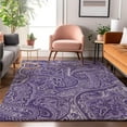 thumbnail image 1 of Addison Rugs Mayfield Washable Traditional Paisley Purple Rectangle Rug, 10' x 14', 1 of 6