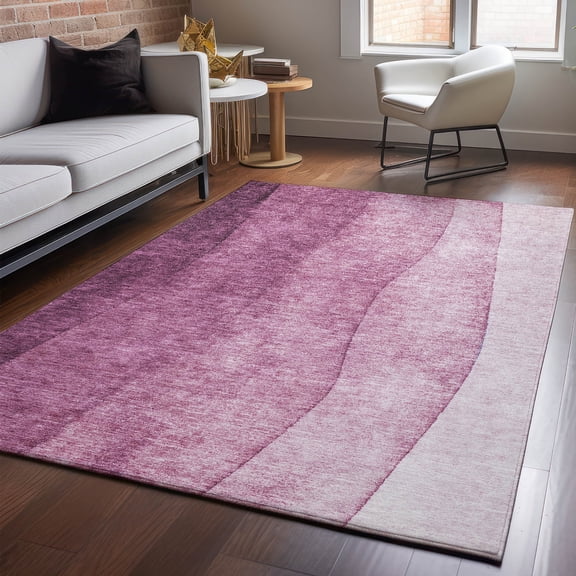 Addison Rugs Mayfield Washable Transitional Ombre Merlot Rectangle Rug, 3' x 5'
