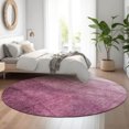 thumbnail image 1 of Addison Rugs Mayfield Washable Transitional Ombre Merlot Round Rug, 8' x 8', 1 of 5