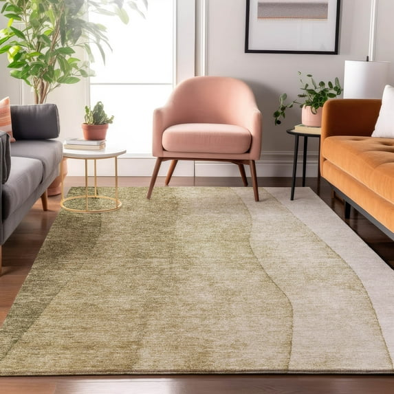 Addison Rugs Mayfield Washable Transitional Ombre Taupe Rectangle Rug, 10' x 14'