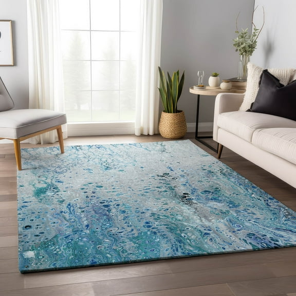 Addison Rugs Mayfield Washable Contemporary Abstract Shoreline Rectangle Rug, 8' x 10'