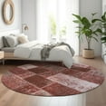thumbnail image 1 of Addison Rugs Mayfield Washable Traditional Patchwork Burgundy Round Rug, 8' x 8', 1 of 5