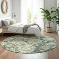 thumbnail image 1 of Addison Rugs Mayfield Washable Transitional Floral Aloe Round Rug, 8' x 8', 1 of 5
