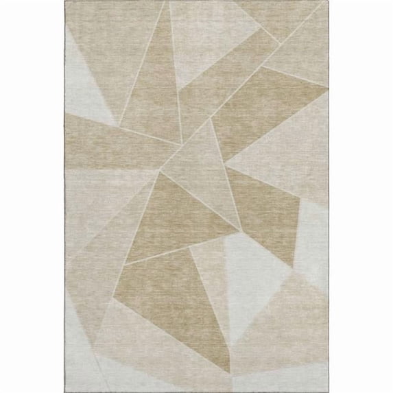 Addison Rugs Mayfield Washable Transitional Geometric Beige Rectangle Rug, 8' x 10'