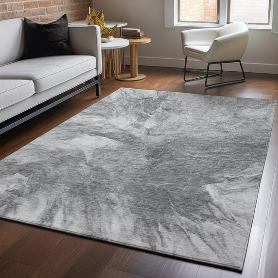 Addison Rugs Mayfield Washable Transitional Modern Gray Rectangle Rug, 10' x 14'