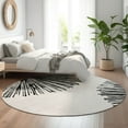thumbnail image 1 of Addison Rugs Mayfield Washable Transitional Circles Black Round Rug, 8' x 8', 1 of 5