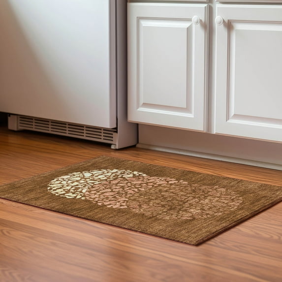 Addison Rugs Mayfield Washable Transitional Circles Paprika Rectangle Rug, 1'8" x 2'6"