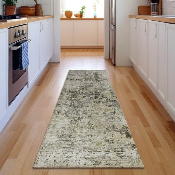 Addison Rugs Mayfield Washable Transitional Modern Taupe Runner Rug, 2'3" x 7'6"