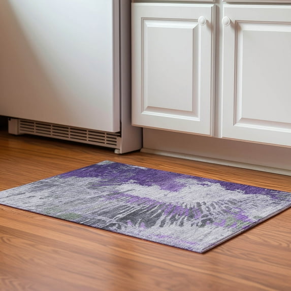 Addison Rugs Mayfield Washable Transitional Modern Purple Rectangle Rug, 1'8" x 2'6"