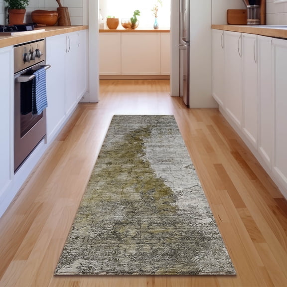 Addison Rugs Mayfield Washable Transitional Modern Brown Runner Rug, 2'3" x 7'6"