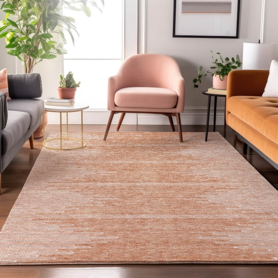 Addison Rugs Mayfield Washable Transitional Modern Salmon Rectangle Rug, 3' x 5'