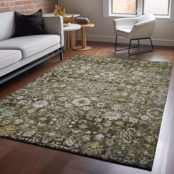 Addison Rugs Mayfield Washable Traditional Oriental Mocha Rectangle Rug, 5' x 7'6"