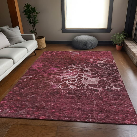 Addison Rugs Mayfield Washable Transitional Modern Merlot Rectangle Rug, 3' x 5'