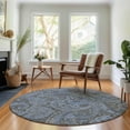 thumbnail image 1 of Addison Rugs Mayfield Washable Transitional Paisley Charcoal Round Rug, 8' x 8', 1 of 5