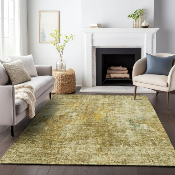Addison Rugs Mayfield Washable Transitional Abstract Brown Rectangle Rug, 5' x 7'6"