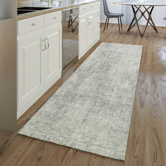 Addison Rugs Mayfield Washable Transitional Abstract Gray Runner Rug, 2'3" x 7'6"