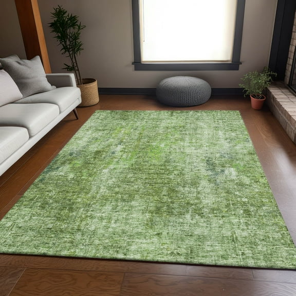 Addison Rugs Mayfield Washable Transitional Abstract Olive Rectangle Rug, 8' x 10'