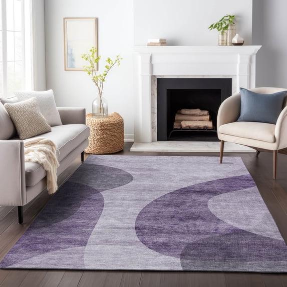 Addison Rugs Mayfield Washable Transitional Art Deco Purple Rectangle Rug, 2'6" x 3'10"
