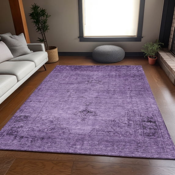 Addison Rugs Mayfield Washable Traditional Oriental Purple Rectangle Rug, 3' x 5'