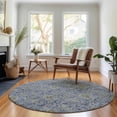 thumbnail image 1 of Addison Rugs Mayfield Washable Transitional Floral Denim Round Rug, 8' x 8', 1 of 5