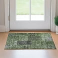 thumbnail image 1 of Addison Rugs Mayfield Washable Transitional Patchwork Olive Rectangle Rug, 1'8" x 2'6", 1 of 5