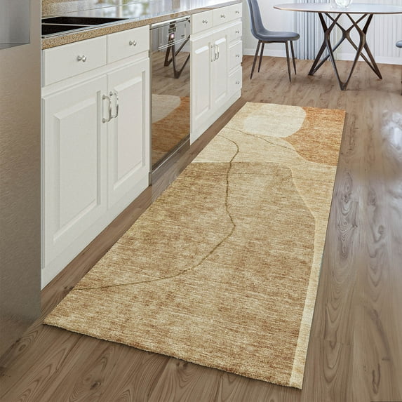 Addison Rugs Mayfield Washable Transitional Abstract Paprika Runner Rug, 2'3" x 7'6"